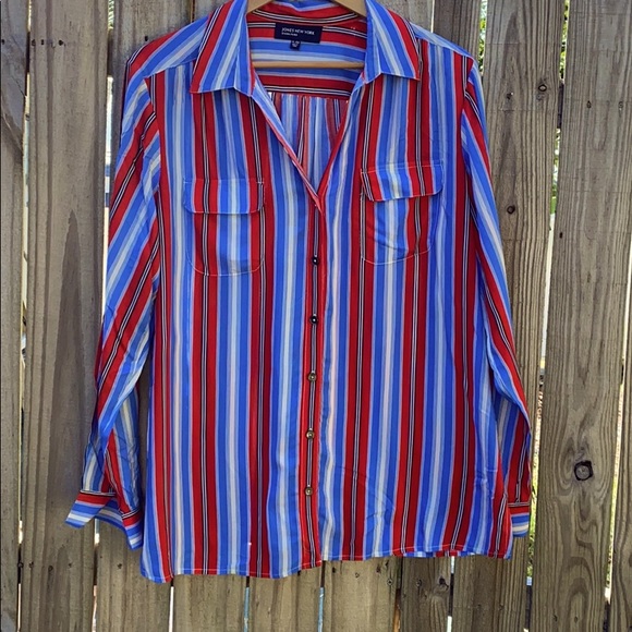 Vintage Jones New York Red Print Button Shirt